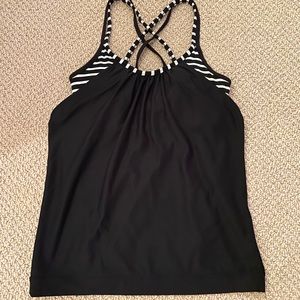 Athleta Black and White Workout Top